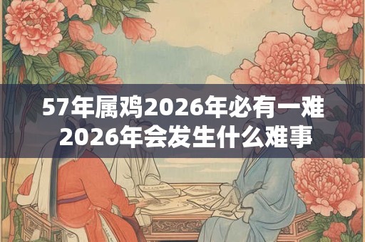 57年属鸡2026年必有一难 2026年会发生什么难事 57年属鸡2026年必有一难 2026年会发生什么难事
