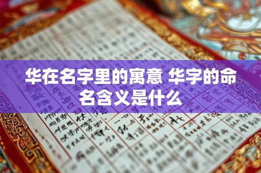 华在名字里的寓意 华字的命名含义是什么 华在名字里的寓意 华字的命名含义是什么