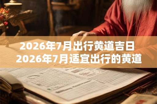 2026年7月出行黄道吉日 2026年7月适宜出行的黄道吉日是什么
