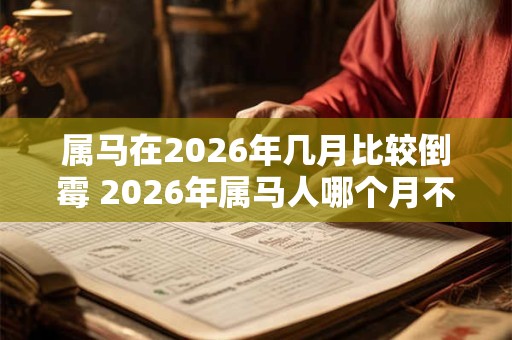 属马在2026年几月比较倒霉 2026年属马人哪个月不吉利