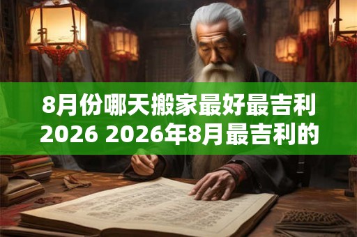 8月份哪天搬家最好最吉利2026 2026年8月最吉利的搬家日是哪一天 8月份哪天搬家最好最吉利2026 2026年8月最吉利的搬家日是哪一天