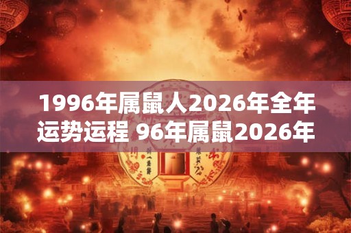 1996年属鼠人2026年全年运势运程 96年属鼠2026年运程如何 1996年属鼠人2026年全年运势运程 96年属鼠2026年运程如何