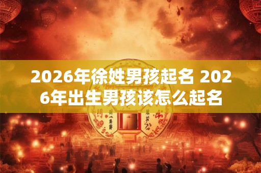 2026年徐姓男孩起名 2026年出生男孩该怎么起名