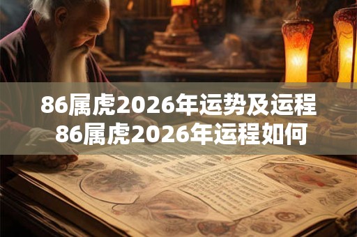 86属虎2026年运势及运程 86属虎2026年运程如何