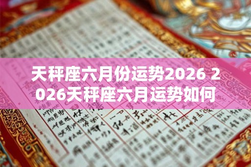 天秤座六月份运势2026 2026天秤座六月运势如何