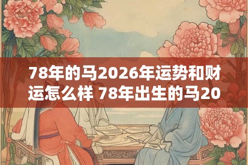 78年的马2026年运势和财运怎么样 78年出生的马2026年运财运如何 78年的马2026年运势和财运怎么样 78年出生的马2026年运财运如何