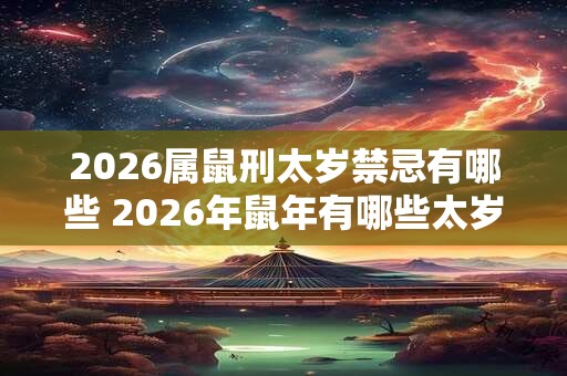 2026属鼠刑太岁禁忌有哪些 2026年鼠年有哪些太岁禁忌 2026属鼠刑太岁禁忌有哪些 2026年鼠年有哪些太岁禁忌