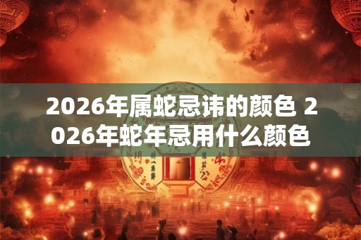 2026年属蛇忌讳的颜色 2026年蛇年忌用什么颜色