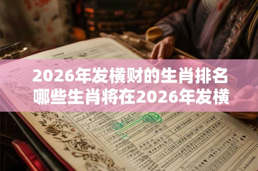 2026年发横财的生肖排名 哪些生肖将在2026年发横财 2026年发横财的生肖排名 哪些生肖将在2026年发横财