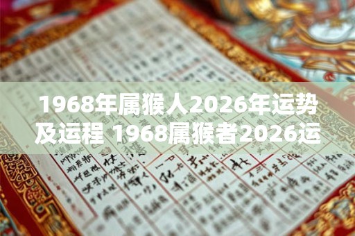 1968年属猴人2026年运势及运程 1968属猴者2026运势如何 1968年属猴人2026年运势及运程 1968属猴者2026运势如何