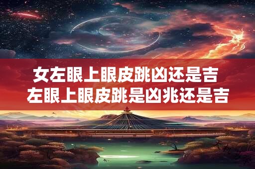 女左眼上眼皮跳凶还是吉 左眼上眼皮跳是凶兆还是吉兆