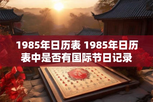 1985年日历表 1985年日历表中是否有国际节日记录