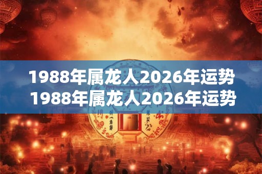 1988年属龙人2026年运势 1988年属龙人2026年运势如何 1988年属龙人2026年运势 1988年属龙人2026年运势如何