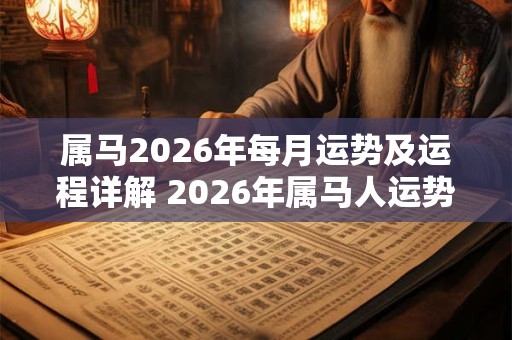 属马2026年每月运势及运程详解 2026年属马人运势如何 属马2026年每月运势及运程详解 2026年属马人运势如何