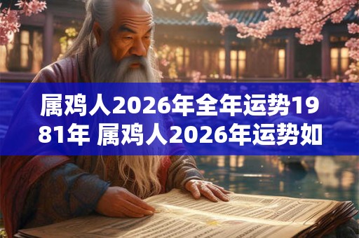 属鸡人2026年全年运势1981年 属鸡人2026年运势如何 属鸡人2026年全年运势1981年 属鸡人2026年运势如何