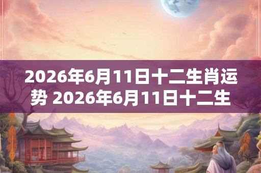 2026年6月11日十二生肖运势 2026年6月11日十二生肖运势如何 2026年6月11日十二生肖运势 2026年6月11日十二生肖运势如何