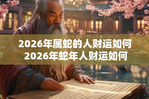 2026年属蛇的人财运如何 2026年蛇年人财运如何