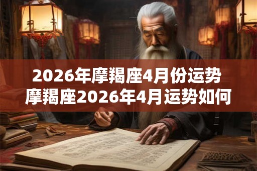 2026年摩羯座4月份运势 摩羯座2026年4月运势如何