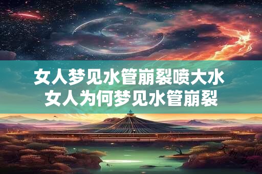 女人梦见水管崩裂喷大水 女人为何梦见水管崩裂 女人梦见水管崩裂喷大水 女人为何梦见水管崩裂