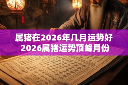 属猪在2026年几月运势好 2026属猪运势顶峰月份 属猪在2026年几月运势好 2026属猪运势顶峰月份