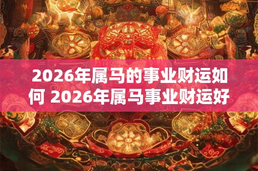 2026年属马的事业财运如何 2026年属马事业财运好吗 2026年属马的事业财运如何 2026年属马事业财运好吗