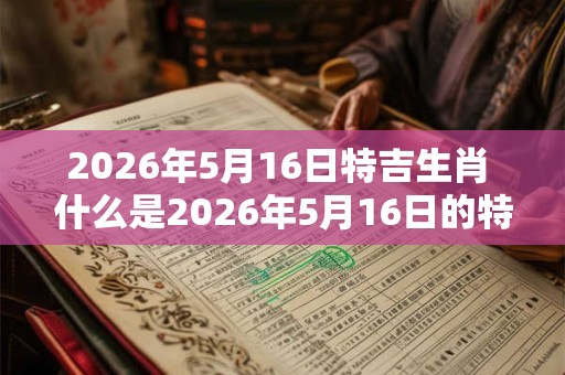 2026年5月16日特吉生肖 什么是2026年5月16日的特吉生肖