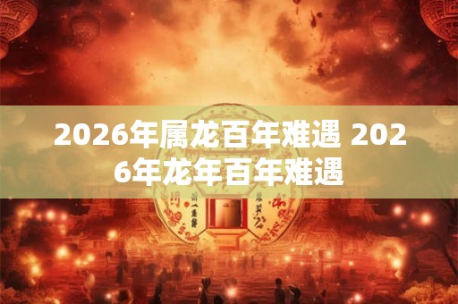 2026年属龙百年难遇 2026年龙年百年难遇