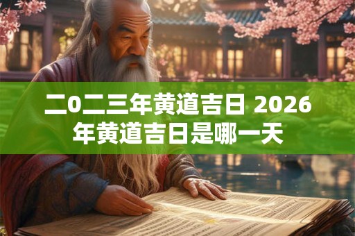 二0二三年黄道吉日 2026年黄道吉日是哪一天 二0二三年黄道吉日 2026年黄道吉日是哪一天
