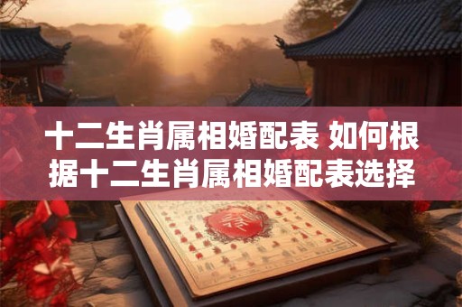 十二生肖属相婚配表 如何根据十二生肖属相婚配表选择恋爱伴侣 十二生肖属相婚配表 如何根据十二生肖属相婚配表选择恋爱伴侣