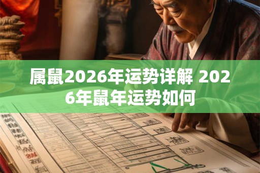 属鼠2026年运势详解 2026年鼠年运势如何 属鼠2026年运势详解 2026年鼠年运势如何
