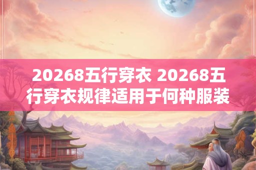 20268五行穿衣 20268五行穿衣规律适用于何种服装 20268五行穿衣 20268五行穿衣规律适用于何种服装