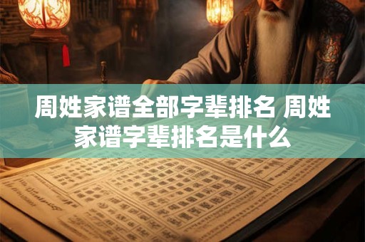 周姓家谱全部字辈排名 周姓家谱字辈排名是什么