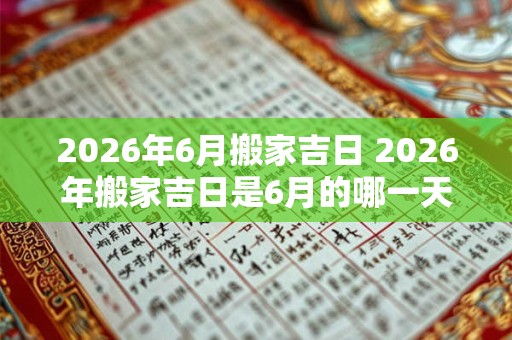 2026年6月搬家吉日 2026年搬家吉日是6月的哪一天