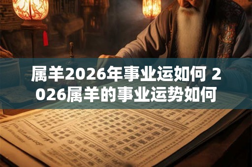 属羊2026年事业运如何 2026属羊的事业运势如何