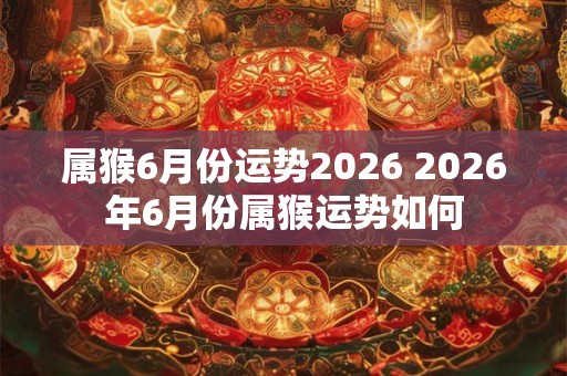 属猴6月份运势2026 2026年6月份属猴运势如何 属猴6月份运势2026 2026年6月份属猴运势如何