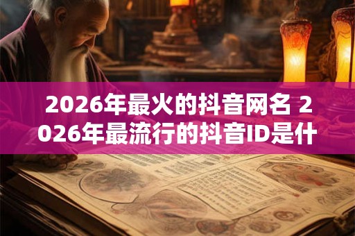 2026年最火的抖音网名 2026年最流行的抖音ID是什么