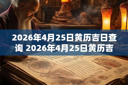 2026年4月25日黄历吉日查询 2026年4月25日黄历吉日是哪天 2026年4月25日黄历吉日查询 2026年4月25日黄历吉日是哪天