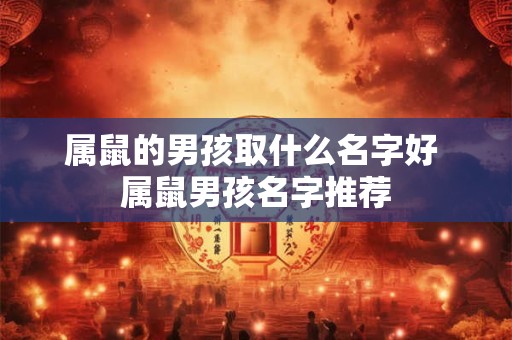 属鼠的男孩取什么名字好 属鼠男孩名字推荐 属鼠的男孩取什么名字好 属鼠男孩名字推荐