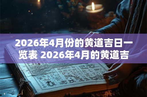2026年4月份的黄道吉日一览表 2026年4月的黄道吉日表是什么