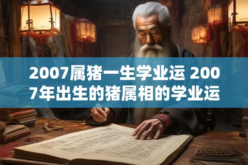 2007属猪一生学业运 2007年出生的猪属相的学业运如何