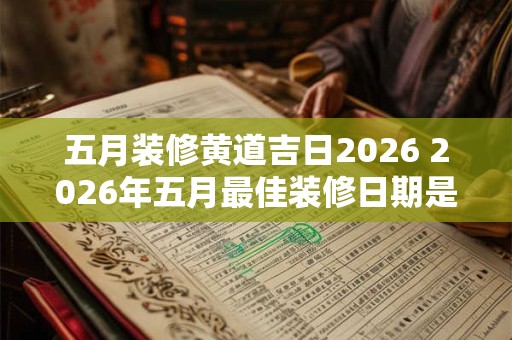 五月装修黄道吉日2026 2026年五月最佳装修日期是哪天 五月装修黄道吉日2026 2026年五月最佳装修日期是哪天