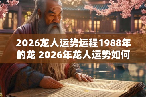 2026龙人运势运程1988年的龙 2026年龙人运势如何 2026龙人运势运程1988年的龙 2026年龙人运势如何