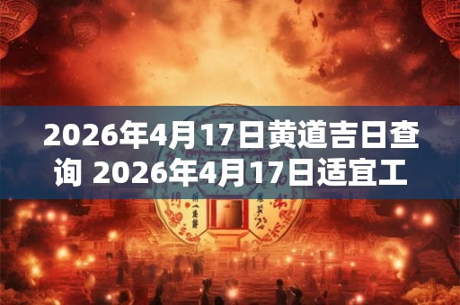 2026年4月17日黄道吉日查询 2026年4月17日适宜工作吗 2026年4月17日黄道吉日查询 2026年4月17日适宜工作吗