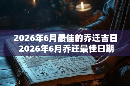 2026年6月最佳的乔迁吉日 2026年6月乔迁最佳日期 2026年6月最佳的乔迁吉日 2026年6月乔迁最佳日期