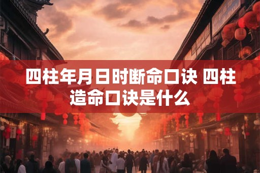 四柱年月日时断命口诀 四柱造命口诀是什么