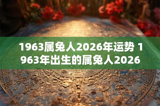 1963属兔人2026年运势 1963年出生的属兔人2026年运势如何