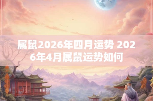 属鼠2026年四月运势 2026年4月属鼠运势如何