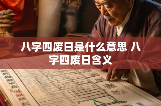 八字四废日是什么意思 八字四废日含义 八字四废日是什么意思 八字四废日含义