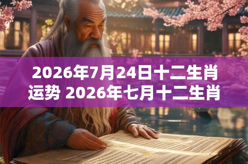 2026年7月24日十二生肖运势 2026年七月十二生肖运势如何 2026年7月24日十二生肖运势 2026年七月十二生肖运势如何
