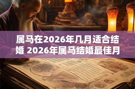 属马在2026年几月适合结婚 2026年属马结婚最佳月份 属马在2026年几月适合结婚 2026年属马结婚最佳月份